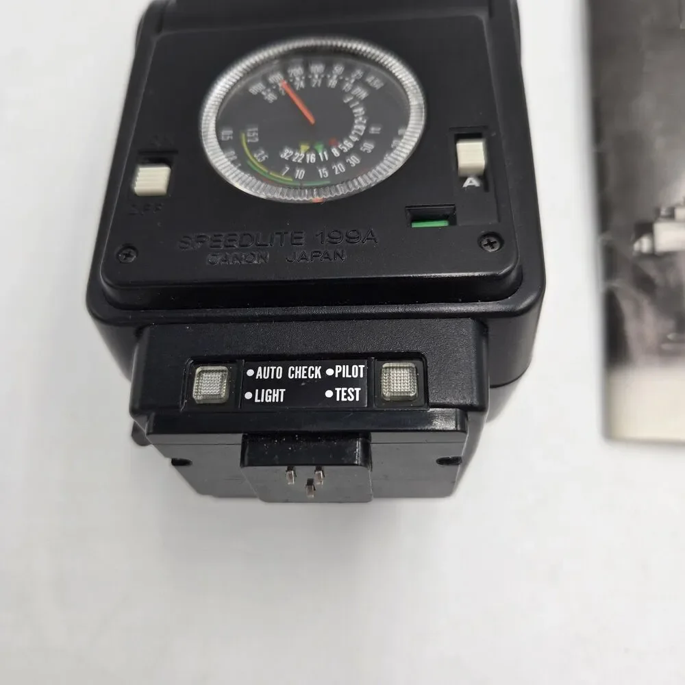 Vintage Canon Speedlite 199A Shoe Mount Camera Flash Carrying Case Manual WORKS
